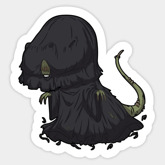 Gliding Wraithlike Dark Dino Sticker by DinoTropolis